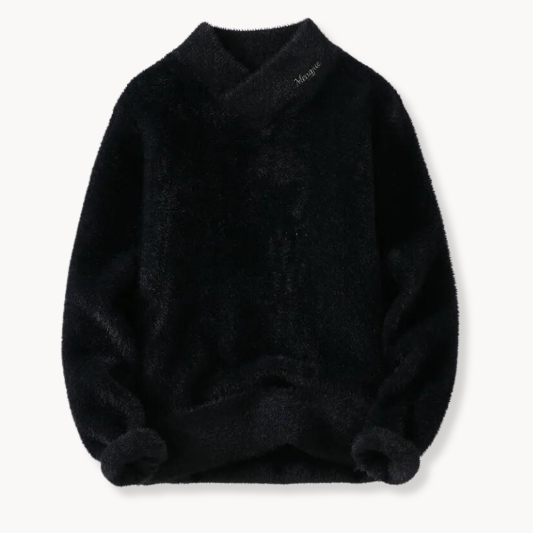 Stilren, v-ringad fleecetröja för dam. Långärmad, bekväm vardagsplagg & mysig höstmode för kvinnor.