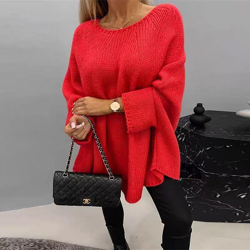 Elegant och bekväm oversized cape-tröja för kvinnor med trendiga batwing-ärmar. Idealisk för lager-på-lager.