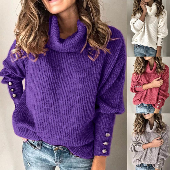 Chic och bekväm oversized polotröja för kvinnor. Perfekt för höstens avslappnade mode.