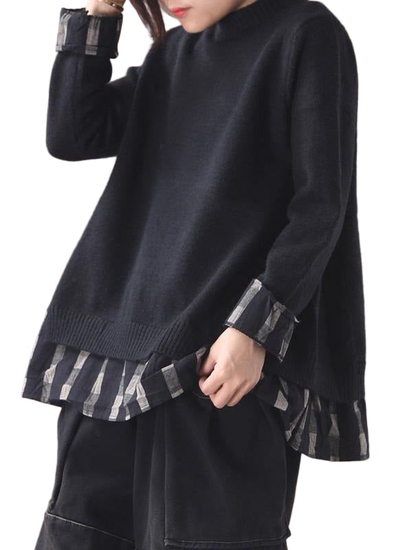 Kvinnors oversized tröja med falska två delar, perfekt för en bekväm och stilren vardagslook.