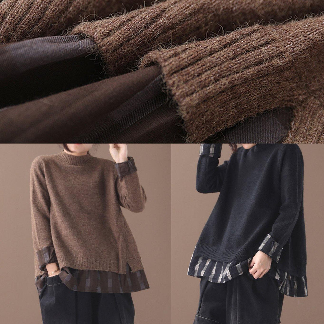 Modeinriktad oversized tröja för kvinnor med unika falska två delar. En bekväm och trendig del för din garderob.