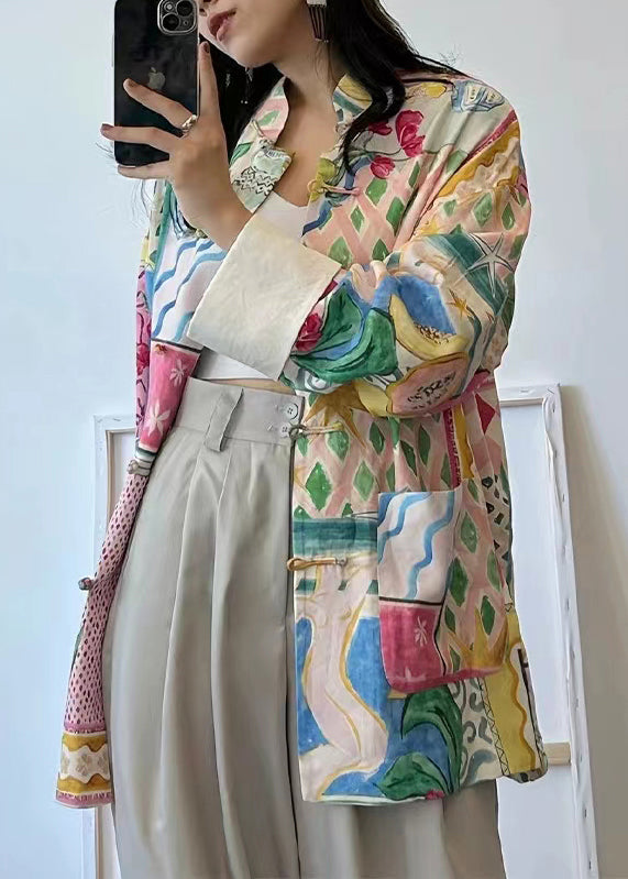 Stilren kvinnors bomullsblandad topp med färgblocksdesign, patchworkdetaljer och framfickor, bekvämt höstmode.
