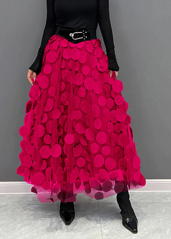 Kvinnors sommarkjol i tyll, prickigt mönster ger lekfull elegans till din outfit.