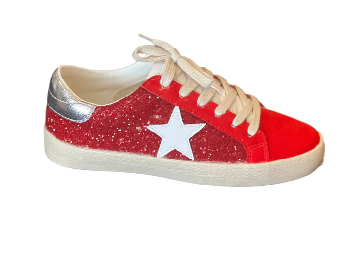 Kvinnors röda sportiga sneakers, bekväma vardagsskor med modern design, perfekta för promenader och fritid.