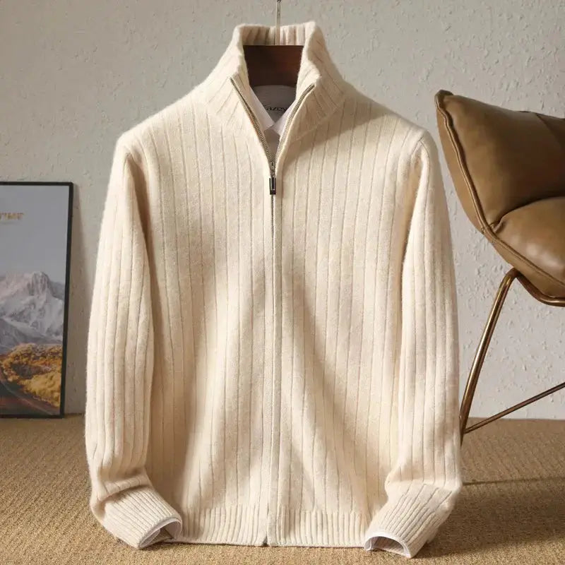 Trendig randig ribbad kofta för kvinnor. Perfekt som vårkläder eller mysigt höstmode, långärmad damkofta.