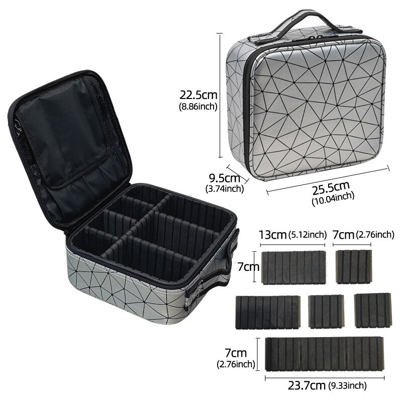 Elegant sminkväska för kvinnor. Stilren necessär med hög kapacitet för kosmetika & resor.