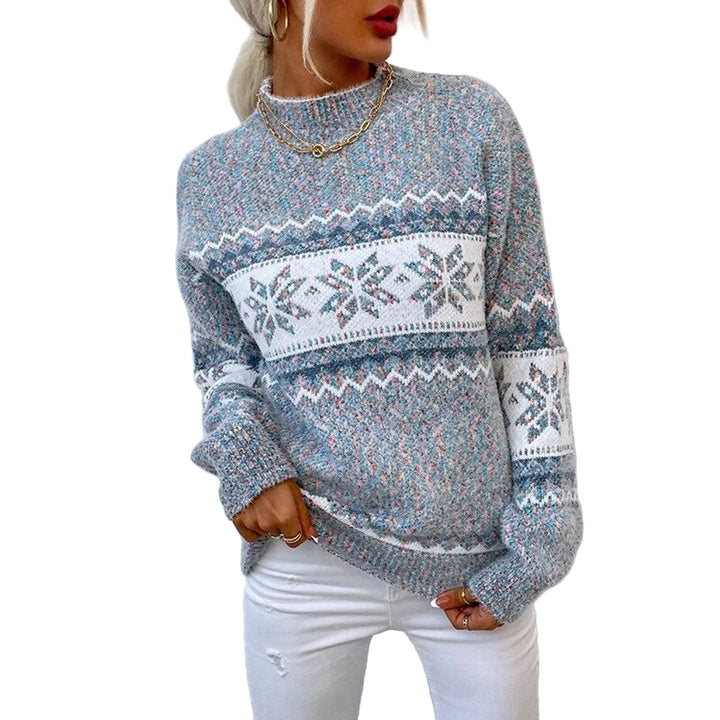 Kvinnors retro tröja i vintage-stil, bekväm och mysig för vardagsbruk. Perfekt för vår och höst.