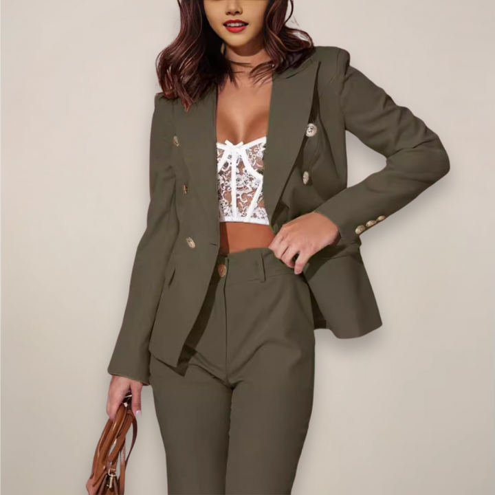 Elegant damkostymjacka, skräddarsydd för professionell look på kontoret och business casual. Del av set.