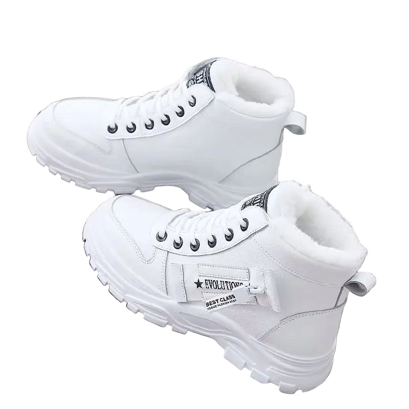 Kvinnors snökängor med plattformssulor, modern design för varmt vintermode.