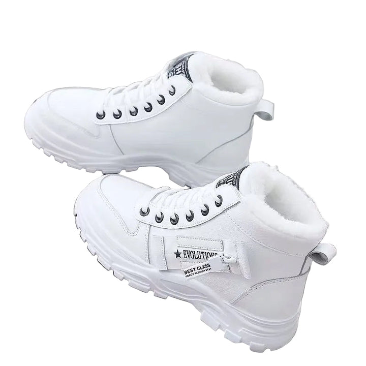 Kvinnors snökängor med plattformssulor, modern design för varmt vintermode.