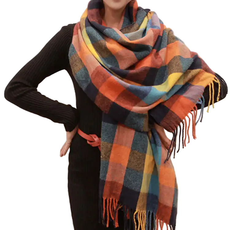 Kvinnors stilfulla halsduk, varm och elegant modeaccessoar för vinter. Perfekt mot kyla.