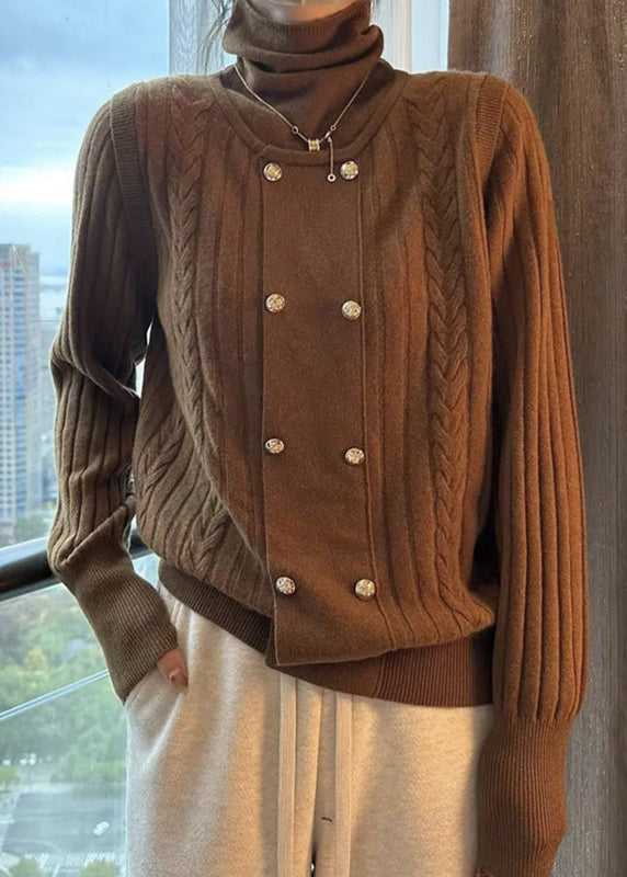 Bekväm turtleneck tröja för kvinnor med unikt patchwork-mönster. Idealisk för höst- och vintermode.