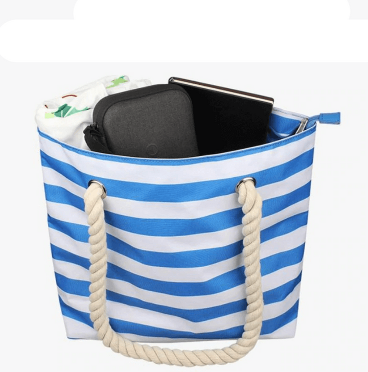 Stilren kvinnors dryckesväska med kylfunktion. Perfekt present för vinälskare & strandbesök.