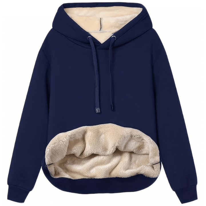 Mjuk och varm damhoodie i mysig fleece, bekväm passform för höst och vinter.