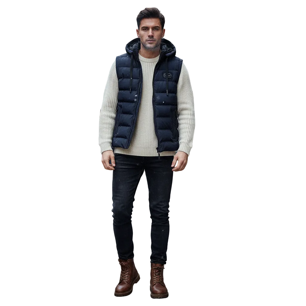 Kvinnors varm, quiltad väst. Perfekt för höst och vinter. Elegant & casual ytterplagg.
