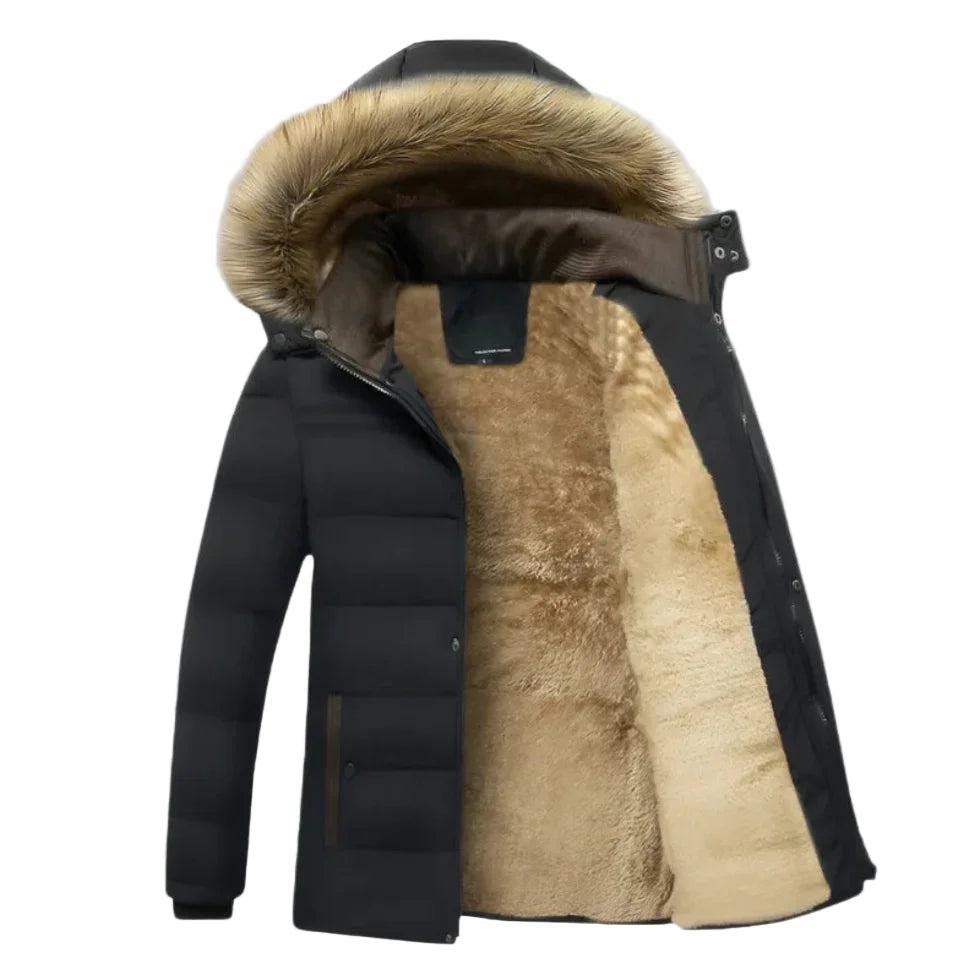 Kvinnors vattentät parkas med varmt fleecefoder, perfekt för vinter och utomhus.