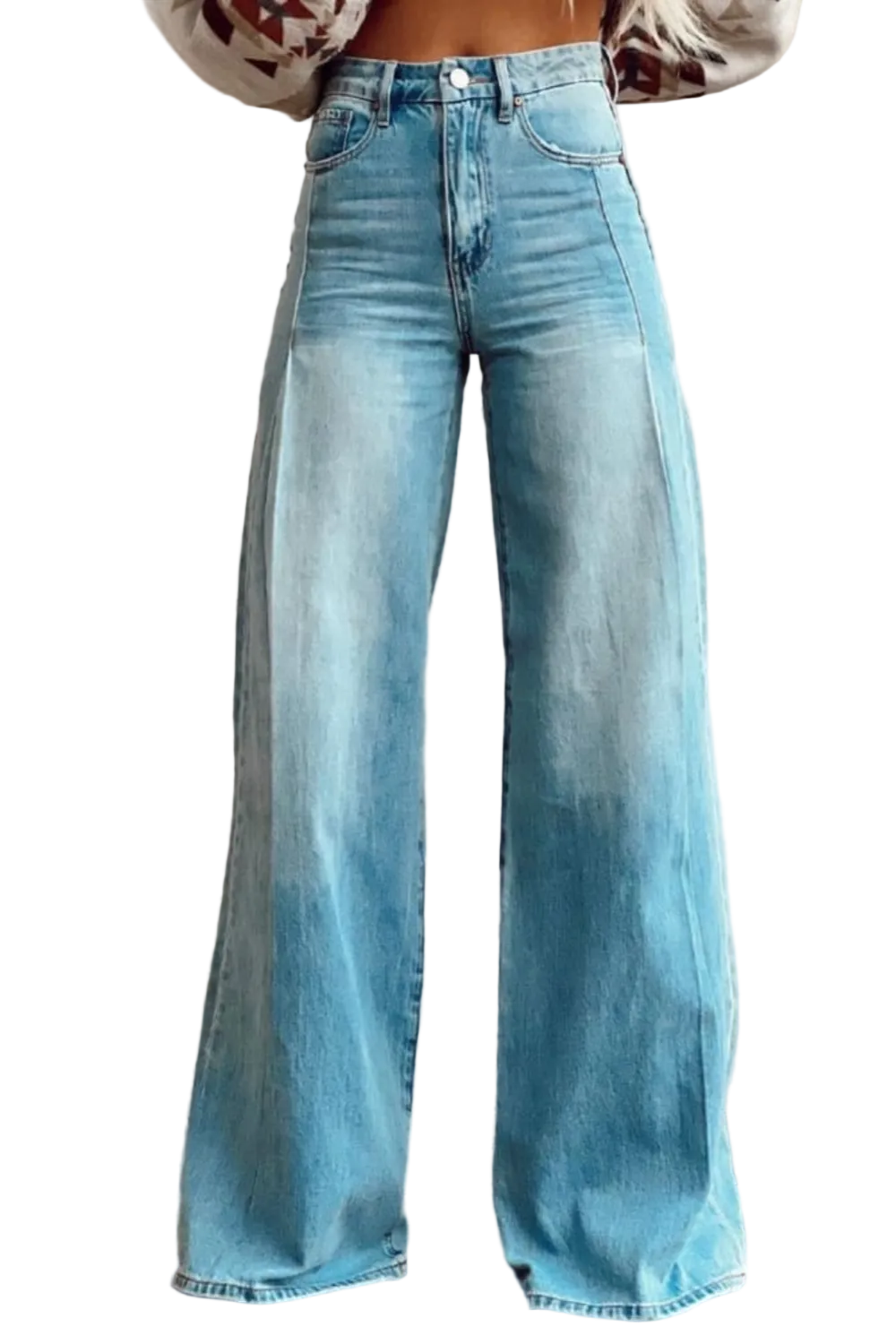 Kvinnors vida jeans i lös passform i mörkblå denim, bekväma för vardagsstil