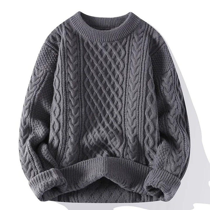 Tidlös stickad tröja för kvinnor i vintage design. O-ringad damtröja som kombinerar komfort med elegant retrostil.