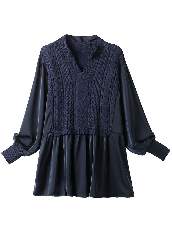 Bekväm stickad vintertröja för kvinnor med charmiga puffärmar, ger en elegant touch till din outfit.