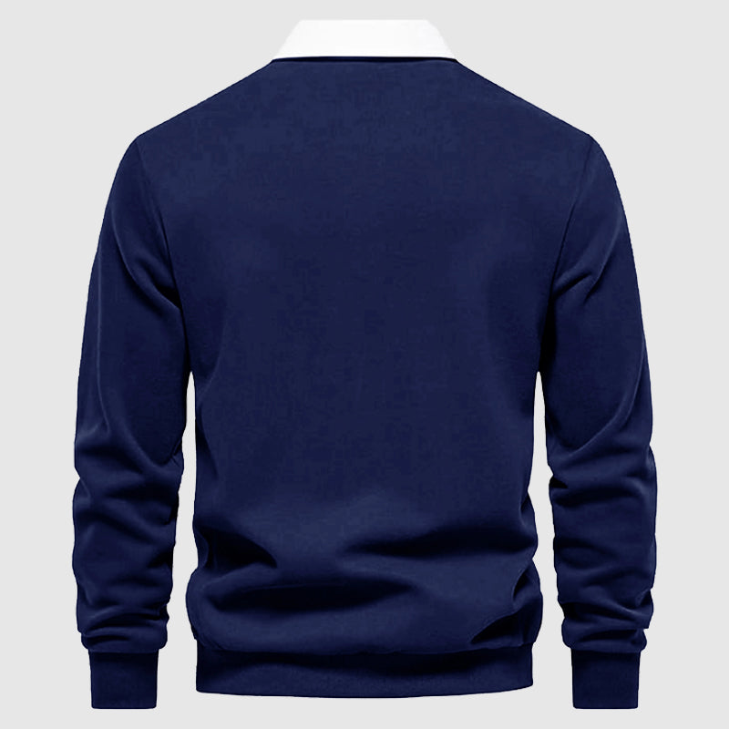 Klassisk herr pikétröja, långärmad med tidlös design. Perfekt för smart casual och en uppklädd vardagsstil.