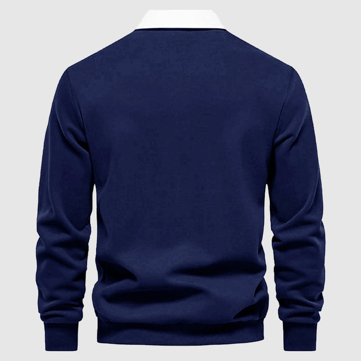 Klassisk herr pikétröja, långärmad med tidlös design. Perfekt för smart casual och en uppklädd vardagsstil.