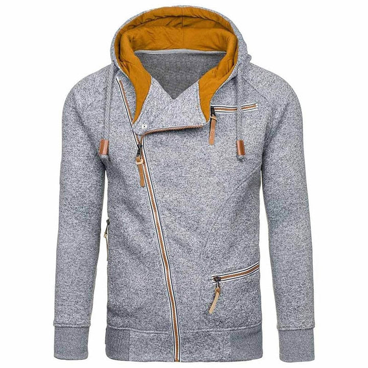 Långärmad herrhoodie i varm fleece. Bekväm och stilfull huvtröja för casual vardagsbruk.