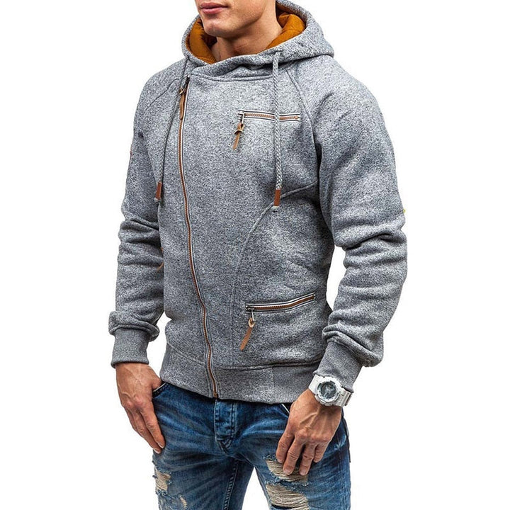 Modern långärmad huvtröja för män i varm fleece. Mjuk och bekväm casual stil.
