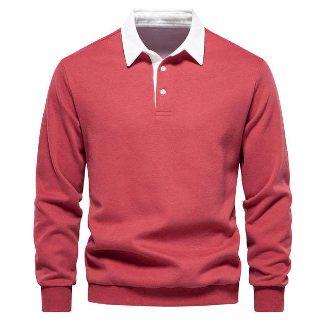 Långärmad herrpoloshirt med klassisk krage, perfekt för business casual och vardag. Stilren & bekväm.