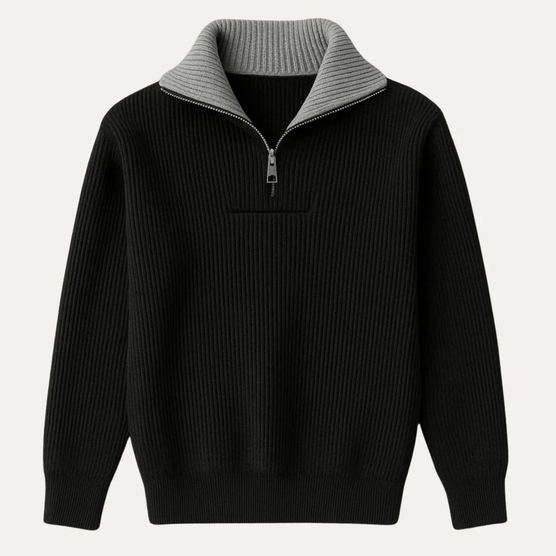 Casual sweatshirt med dragkedja för män. Bekväm och stilren för vardagsbruk och casual mode.