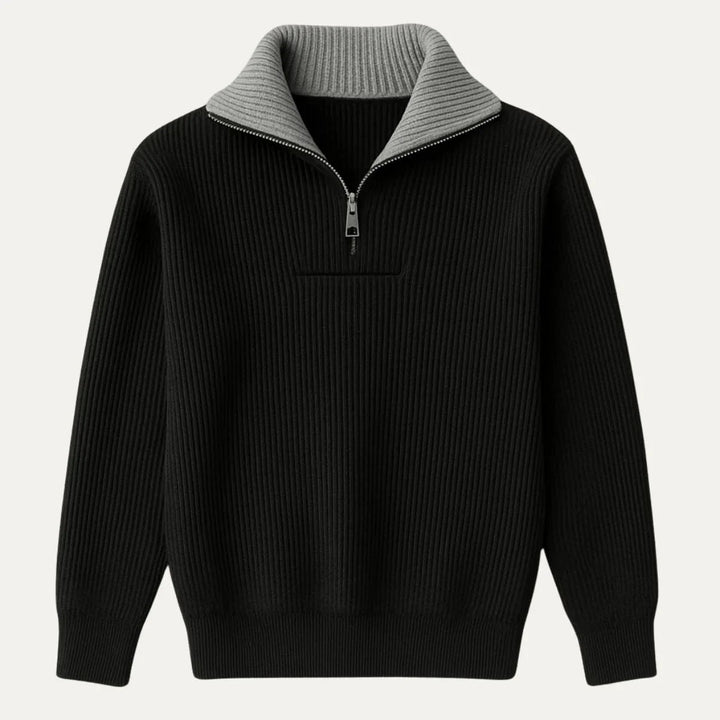 Casual sweatshirt med dragkedja för män. Bekväm och stilren för vardagsbruk och casual mode.