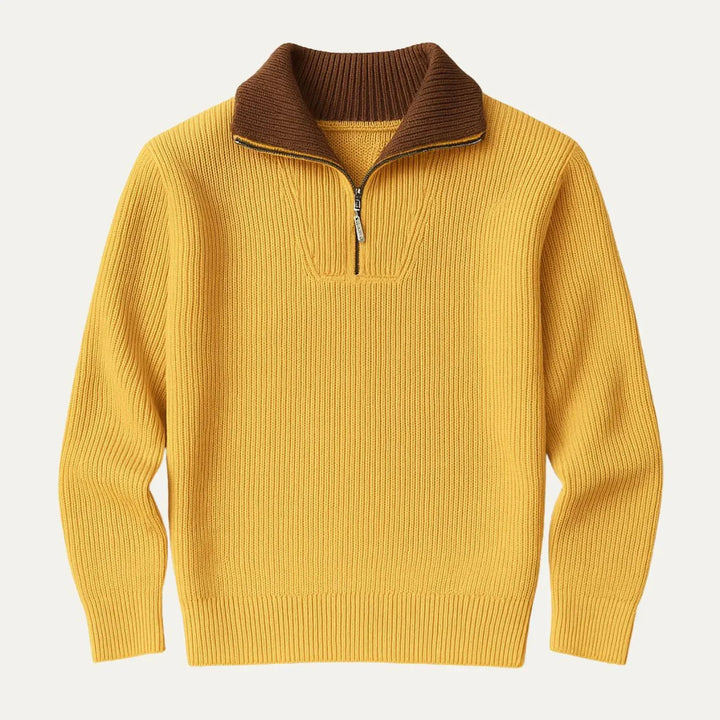 Svart herr kvartströja med dragkedja. Ett stilrent plagg som passar både elegant och avslappnad stil.