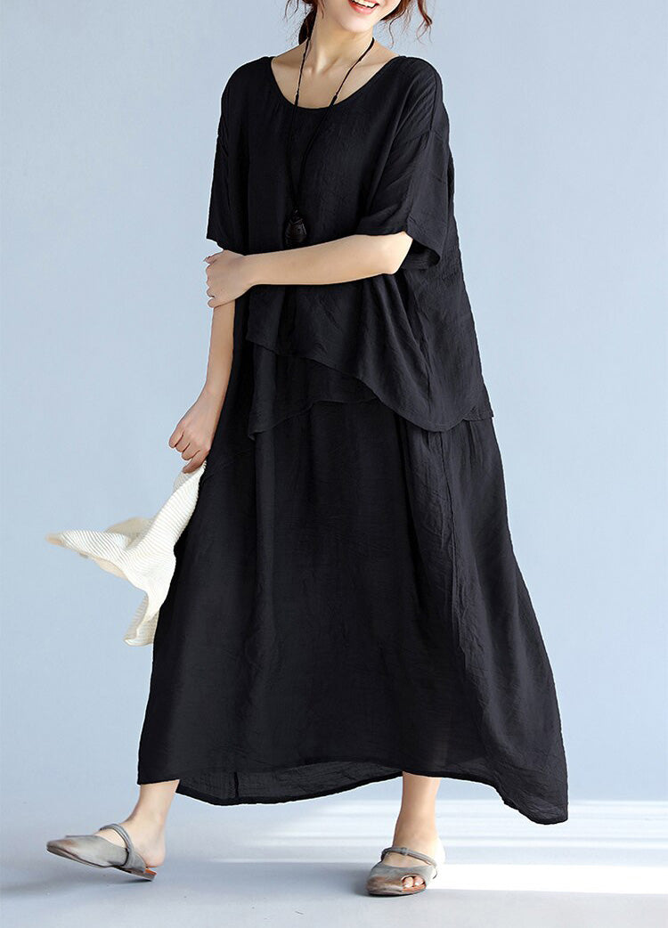 Bekväm oversized damklänning, långärmad maxiklänning i avslappnad passform.