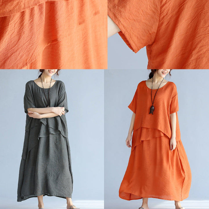 Sommarklänning med vintage-känsla, långärmad och bekväm maxiklänning.