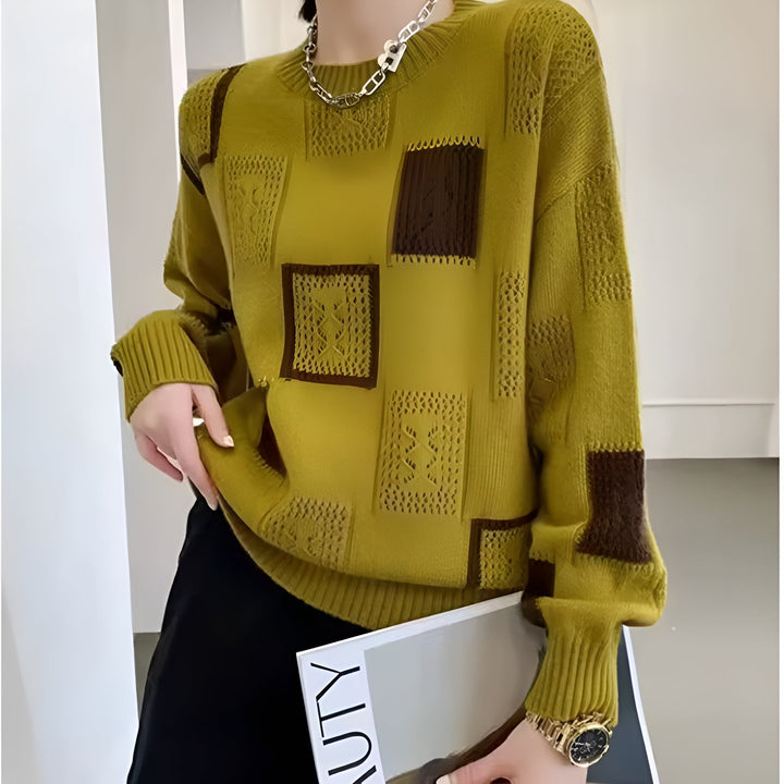 Vardaglig långärmad damtopp, grå basictopp i polyester, bekväm och avslappnad för vårkläder.