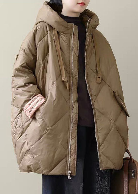 Boho-inspirerad lång damjacka, stilren loosefit pufferjacka i bomullsblandning, varmt ytterplagg för vintern.