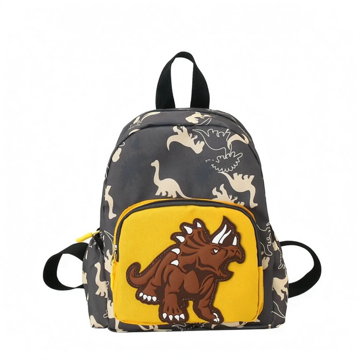 En lätt och lekfull dinosaurie ryggsäck i nylon för barn. Perfekt skolväska, förskoleryggsäck och utflyktsväska.