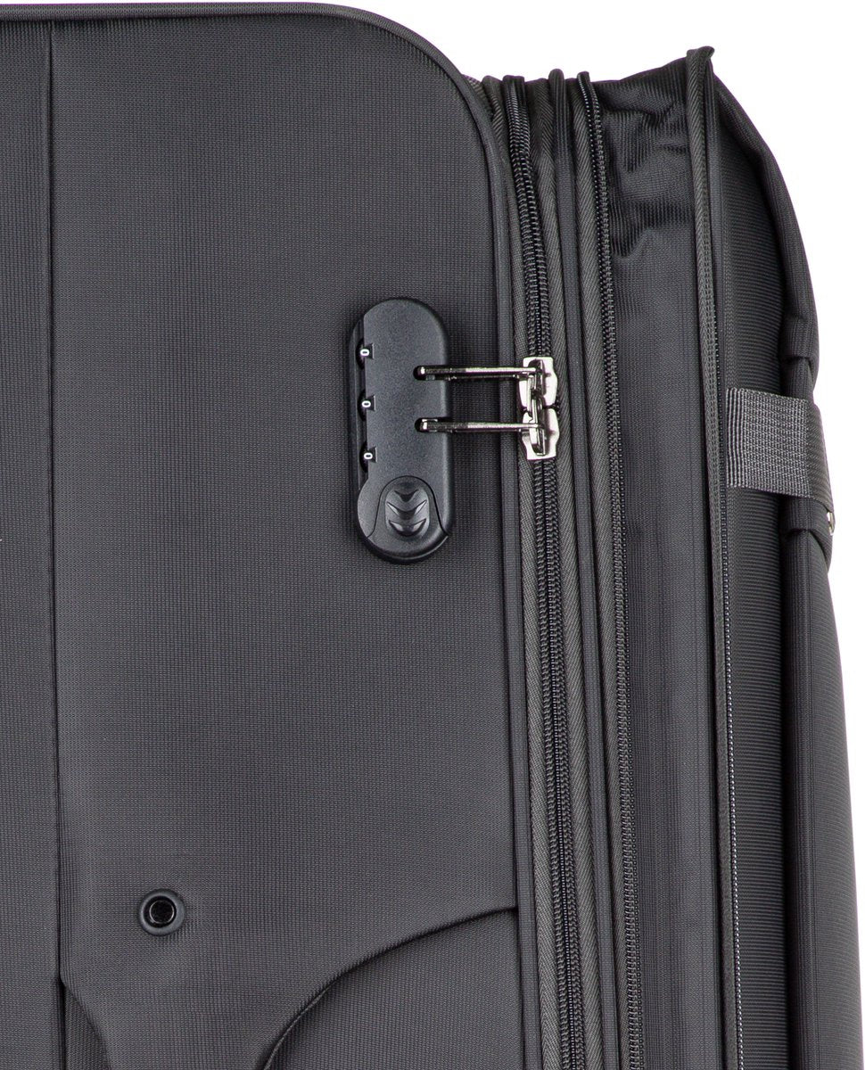 Ergonomisk lättvikts resväska för handbagage, med bekvämt teleskophandtag och snurrhjul.