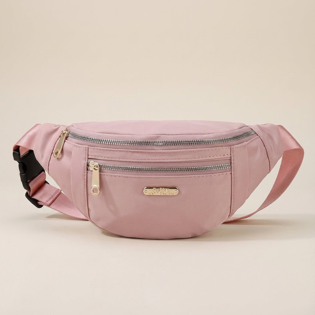 Resvänlig midjeväska i slitstark nylon. Organisera pass, pengar & telefon säkert. Unisex modell.