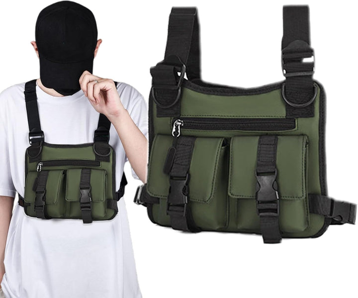 Dravon multifunktionell löparväst för män, lättviktig med justerbara spännen för perfekt sitt.