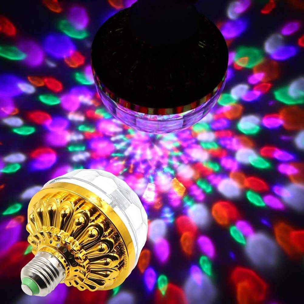 Kristallkula med energisnål LED-belysning. Ger roterande färgade ljus och stämningsfull atmosfär för festen.