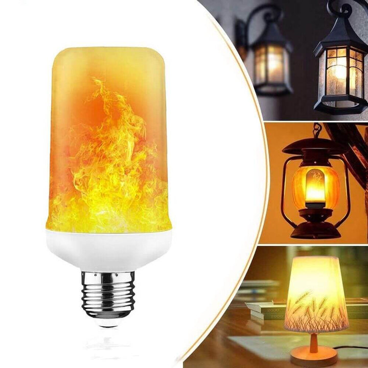 LED-lampa med realistisk flameffekt för mysig atmosfär i hemmet, E27-sockel