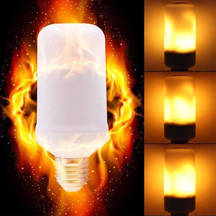 Energieffektiv LED-lampa med flamimitation, perfekt för stämningsfull heminredning