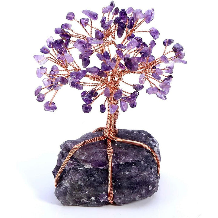 Livets Träd Kristall Bonsai med ametist, renar energi och ger harmoni i heminredningen.