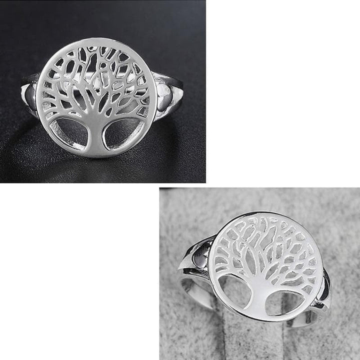 Högkvalitativ livets träd ring i äkta 925 sterling silver, symboliskt och hållbart damsmycke.