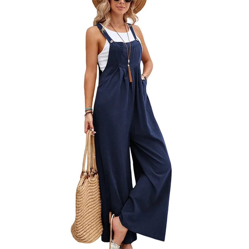Elegant damjumpsuit för kvinnor, mångsidig för både vardag och fest. Bekväm och färgstark sommarstil.