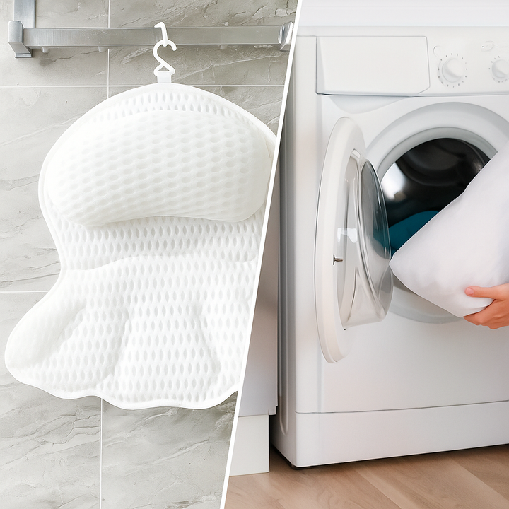 Ergonomisk badkudde för nacke & ryggstöd. Förbättrar badupplevelsen med avlastning & maximal komfort.