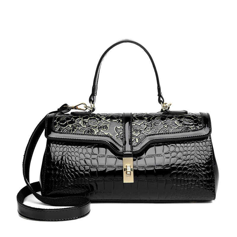 Elegant blommig toteväska för dam, lyxig design, perfekt fashion accessoar.