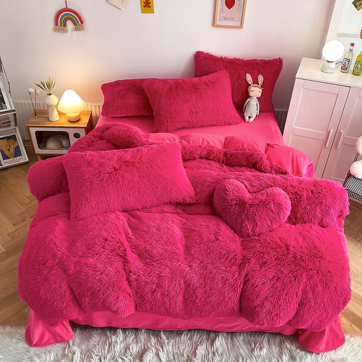 Mjukaste shaggy påslakanet i fleece, garanterar mysiga stunder i sovrummet varje natt.