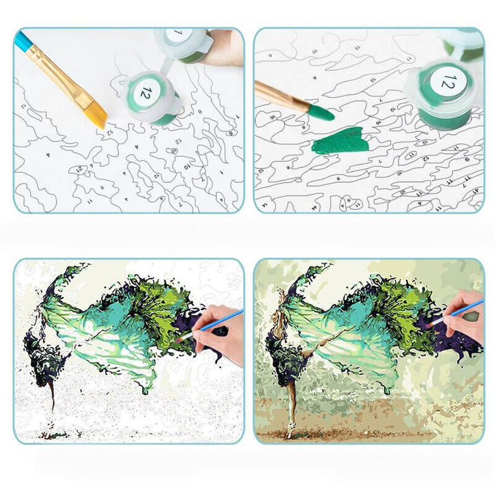 Perfekt presenttips: Måla efter Nummer kit med motiv av grönt träd. För kreativa själar.