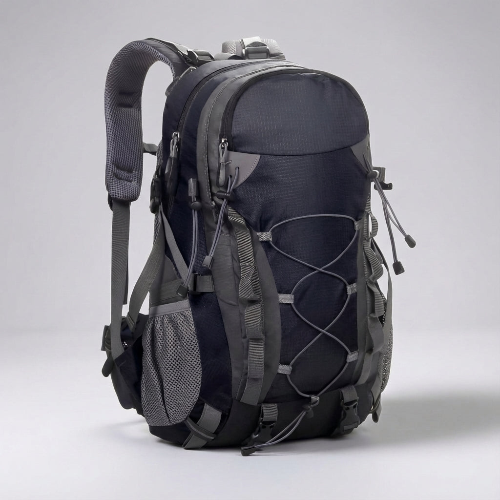 Packnova 40L outdoor ryggsäck för dagstur och vandring, med smarta fack för effektiv packning.